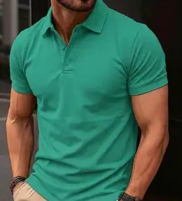 PATOIS Men Solid Polo Neck T-Shirt - Image 2
